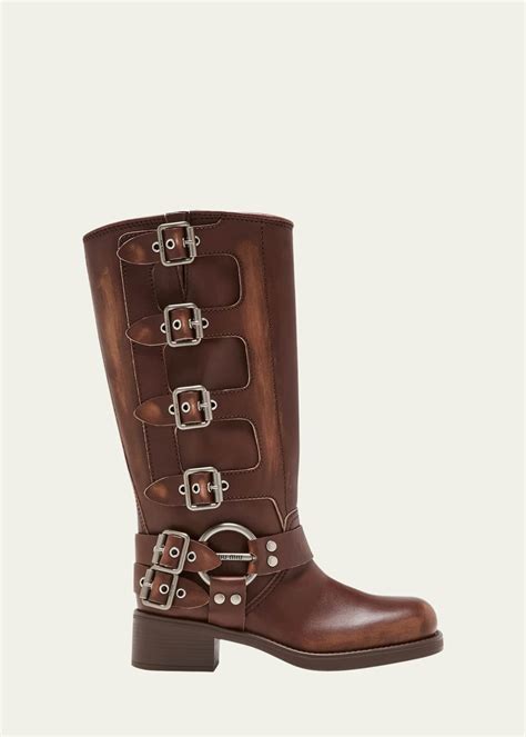 miu miu padded boots|miu biker boots.